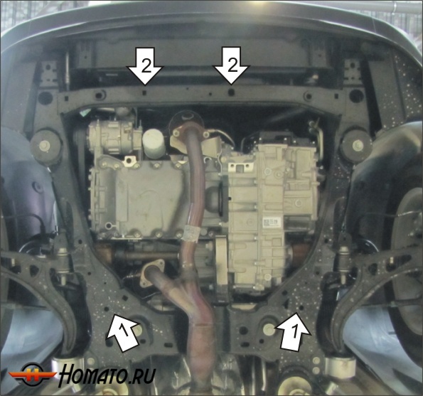 Защита картера Ford Explorer 2010-2015 | двигатель + КПП, 3 мм, сталь | MOTODOR | 10706