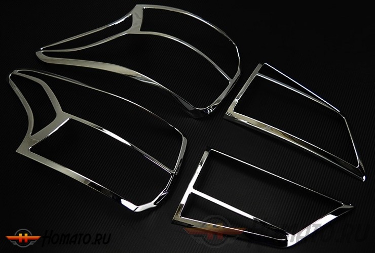 Накладки на задние фонари для Mitsubishi Outlander 2015+ | хром