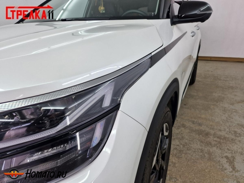 Накладки на передние двери и крылья для Kia Seltos 2020+ | 4 штуки, декор