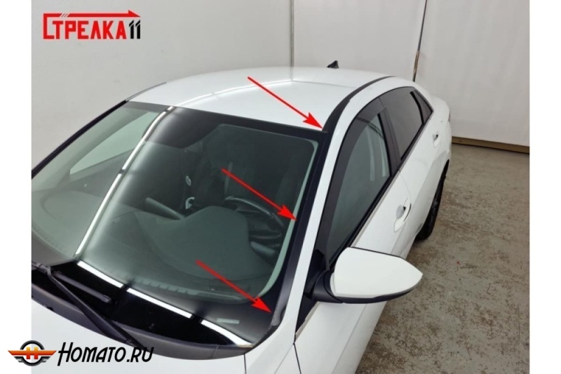 Премиум водостоки дефлекторы лобового стекла Hyundai Elantra 7 2021+