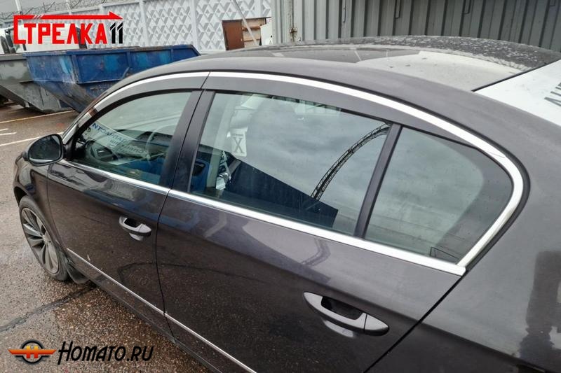 Дефлекторы Volkswagen Passat В7 2011-2014 | премиум, плоские, 2D