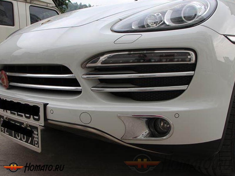 Хром накладки на решётку радиатора для Porsche Cayenne 2010+/2014+
