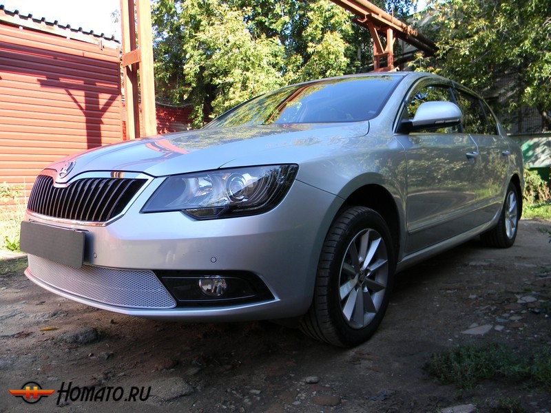 Защита радиатора для Skoda Superb (2014-2015) рестайл | Премиум