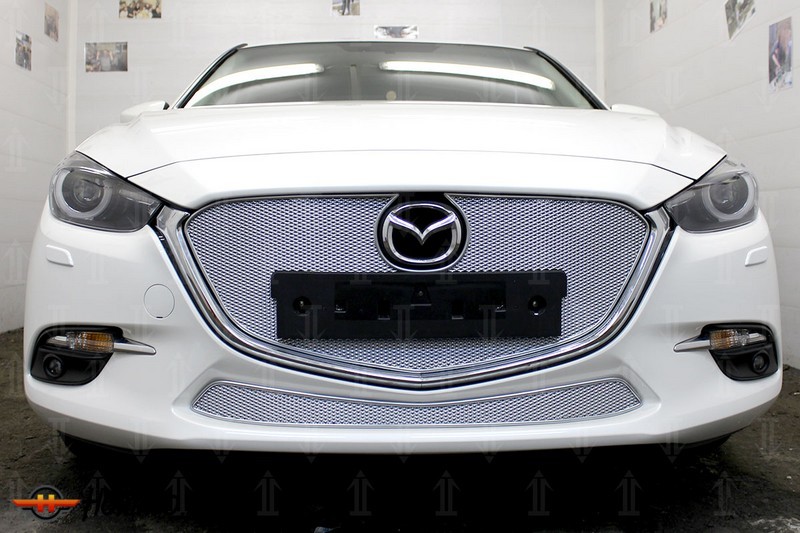 Защита радиатора для Mazda 3 BM (2016+) рестайл | Премиум