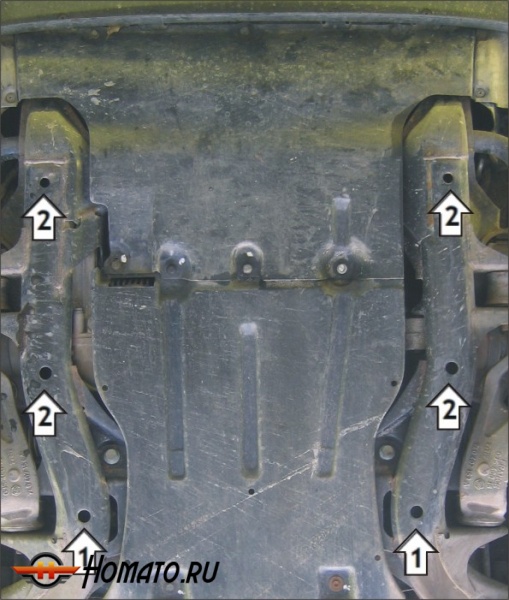 Защита картера Porsche Cayenne 2002-2007 | двигатель, 2 мм, сталь | MOTODOR | 02711