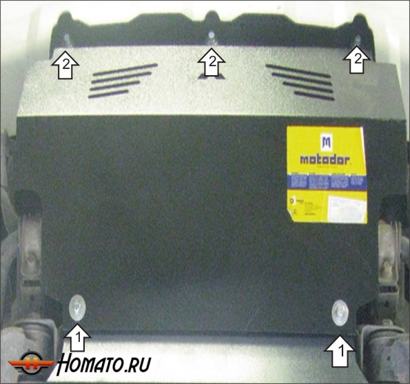 Защита картера Mitsubishi Pajero Sport II 2012-2016 | радиатор, 3 мм, сталь | MOTODOR | 11315