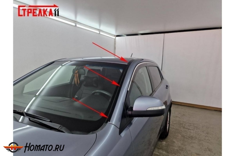 Премиум водостоки дефлекторы лобового стекла Ssang Yong Actyon (C200) 2010+/2014+