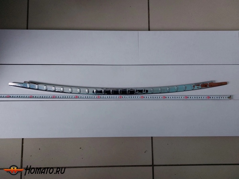 Накладка на задний бампер Киа Соренто 4 2020+ | нержавейка, с загибом