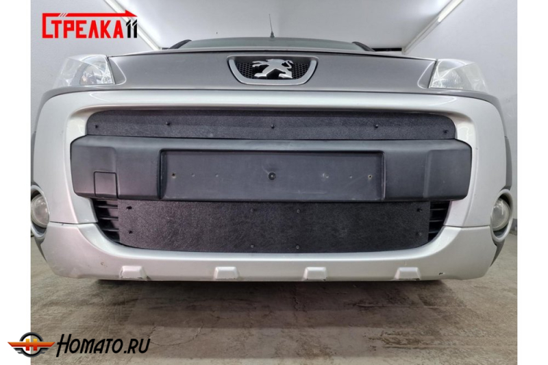 Зимняя защита радиатора Peugeot Partner B9 (2008-2012) дорестайл | на стяжках