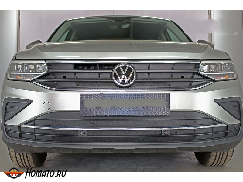 Зимняя защита радиатора Volkswagen Tiguan 2 2020+ | на стяжках