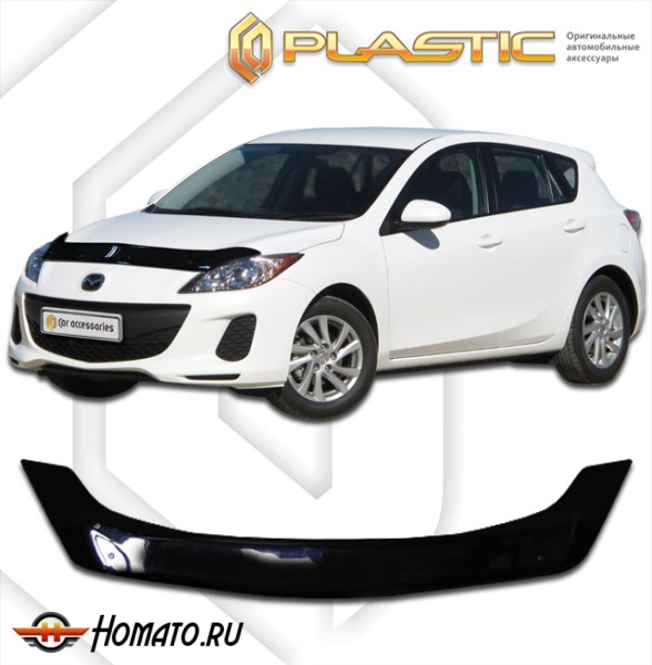 Дефлектор капота Mazda 3 BL хэтчбэк 2009-2013 | черный