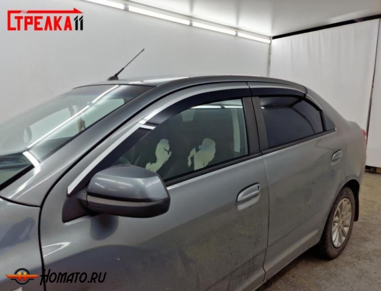 Дефлекторы Chevrolet Cobalt 2013-2022 | премиум, плоские, 2D