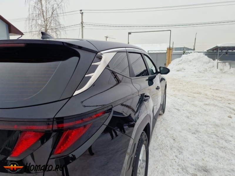 Накладки на задние боковые хром элементы для Хендай Туссан 4 2021+ | 6 штук, декор