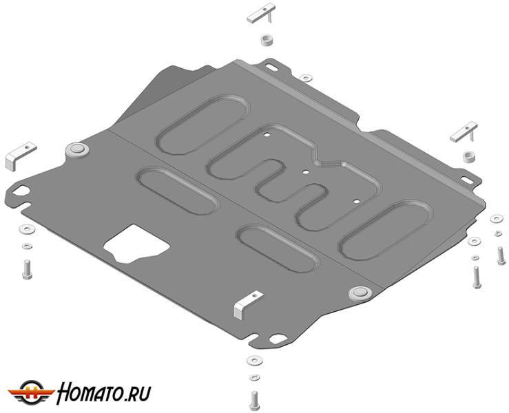 Защита картера Nissan X-Trail 2007-2010 | двигатель + КПП, 2 мм, сталь | MOTODOR | 71401