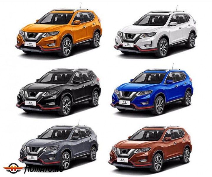 Накладки на бампера для Nissan X-Trail 2019+ рестайл | нержавейка, перед и зад