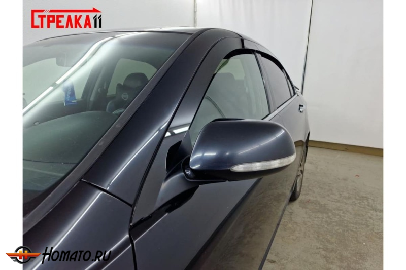 Дефлекторы Honda Accord 7 2003-2008 седан | премиум, плоские, 2D