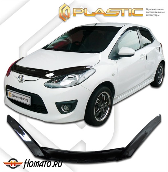 Дефлектор капота Mazda 2 2008-2014 | exclusive, черный