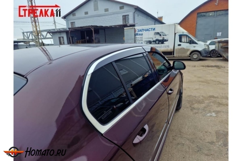 Дефлекторы Skoda Superb 2009-2015 лифтбек | премиум, плоские, 2D