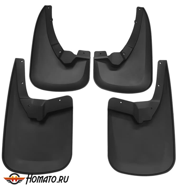 Брызговики OEM для RAM 1500 (DJ/DS) 2008-2019 / Ram 1500 Classic 2019+ | без штатных расширителей | комплект: передние+задние