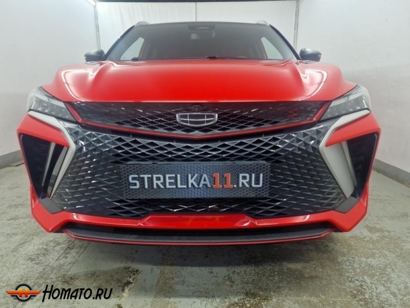 Накладки на передний бампер для Geely Coolray 2024+ рестайл | 7 штук, декор