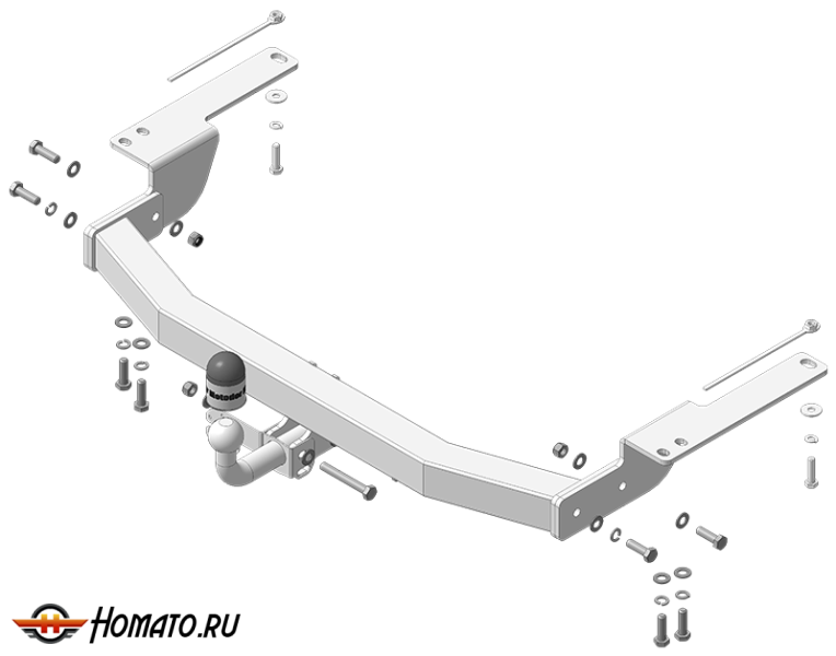 Фаркоп Toyota Land Cruiser Prado 150 2009-2014 | шар A - оцинкованный, нагрузка 75/1500 | MOTODOR | 92509-A