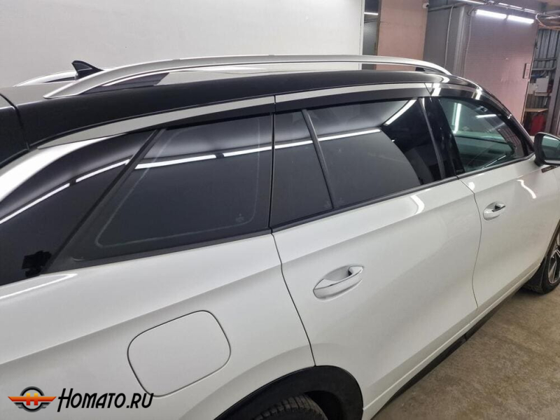 Дефлекторы Volkswagen Tavendor | с хром молдингом, из 6 частей, премиум, плоские, 2D