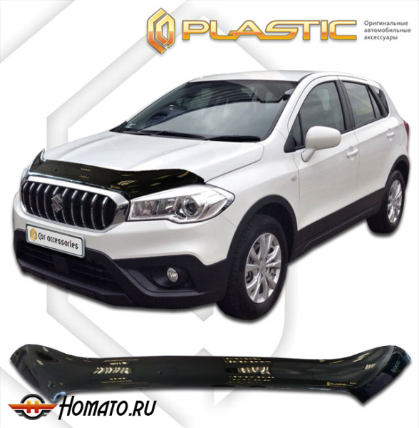 Дефлектор капота Suzuki SX4 2 2016- (JYA, JYB, YA22S, YB22S) | exclusive, черный