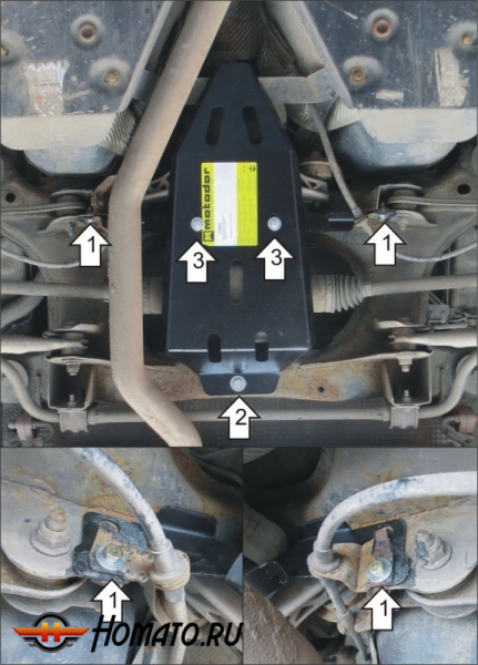 Защита картера Land Rover Freelander II 2006-2012 | задний дифференциал, 3 мм, сталь | MOTODOR | 13223