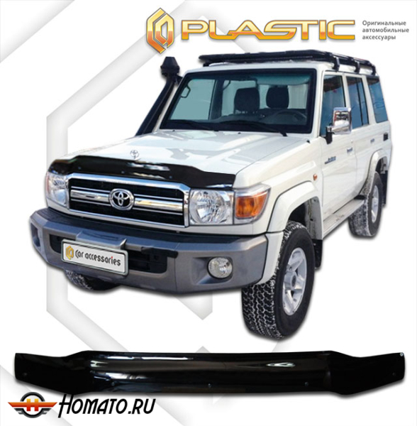Дефлектор капота Toyota Land Cruiser 70 | черный