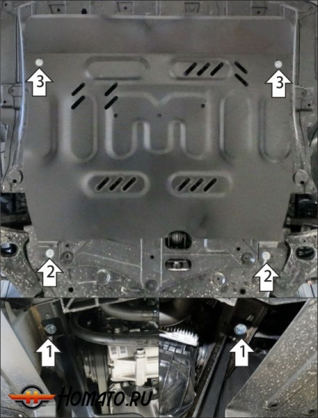Защита картера Jac JS6 2022- | двигатель + КПП, 1,5 мм, сталь | АвтоСтандарт | 58302