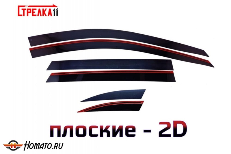 Дефлекторы Kia Sorento Prime 2015-2020 | из 6 частей, премиум, плоские, 2D