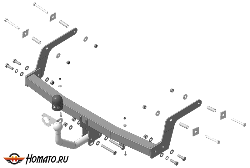 Фаркоп Lada X-Ray 2016-2022 | шар A - оцинкованный, нагрузка 50/800 | АвтоСтандарт | L103A