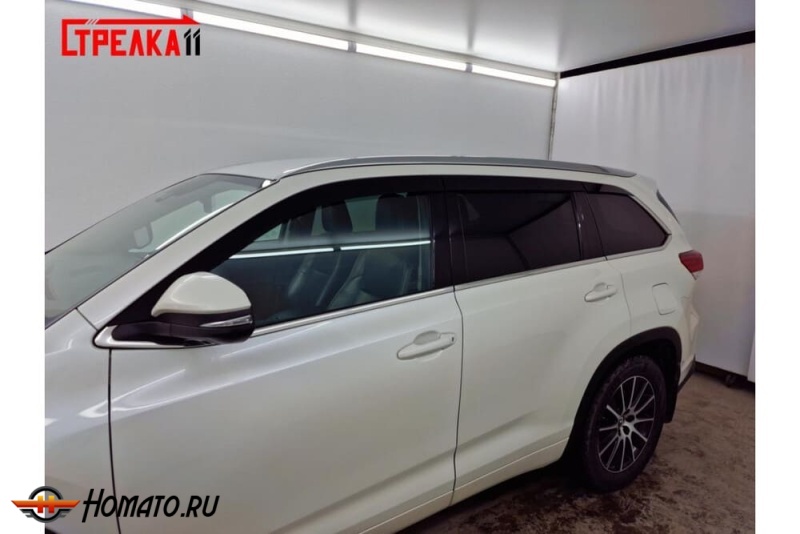 Дефлекторы Toyota Highlander 3 2013-2020 | премиум, плоские, 2D