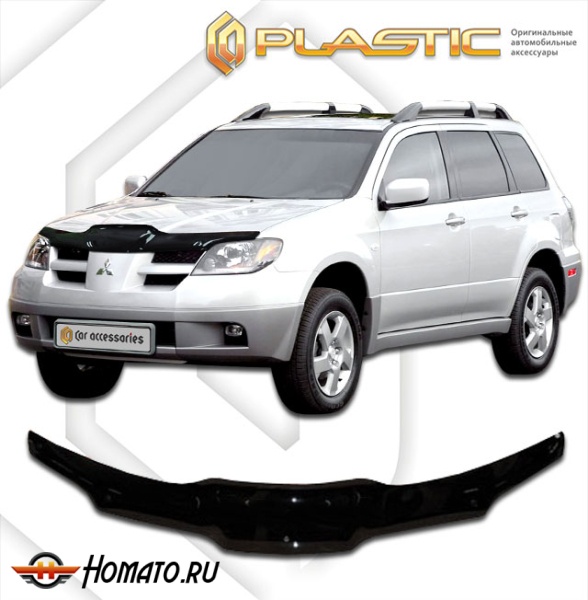 Дефлектор капота Mitsubishi Outlander 1 2001-2007 | черный