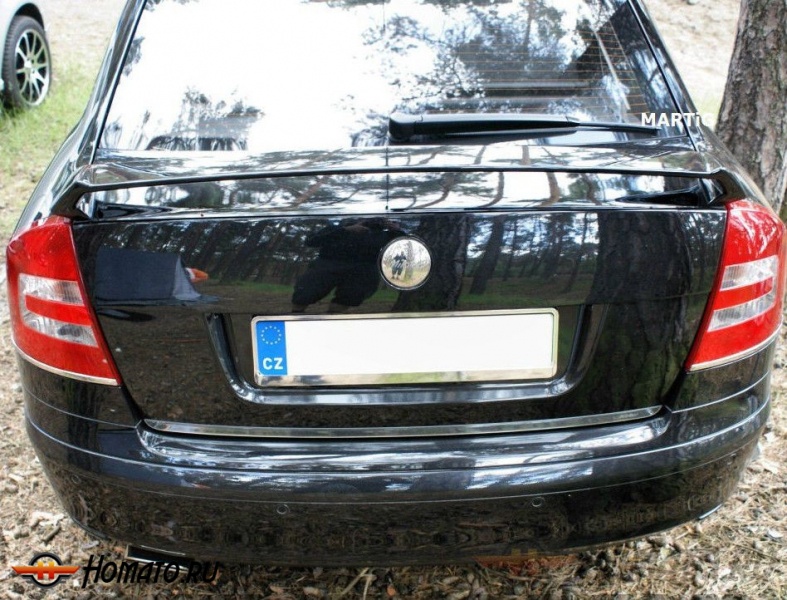Накладка на нижнюю кромку крышки багажника для SKODA Octavia 2004+/2009+ : нержавеющая сталь, 1 часть (SD)