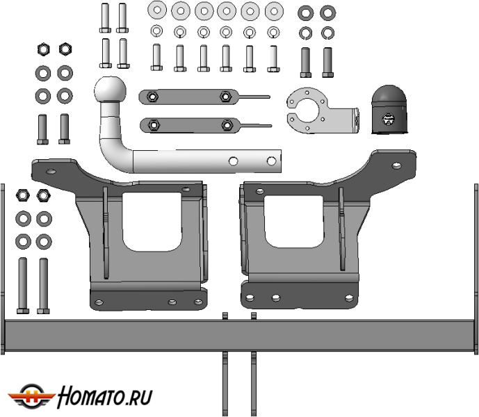 Фаркоп Hyundai Tucson 2018-2021 | шар A - оцинкованный, нагрузка 75/1600 | АвтоСтандарт | H106A