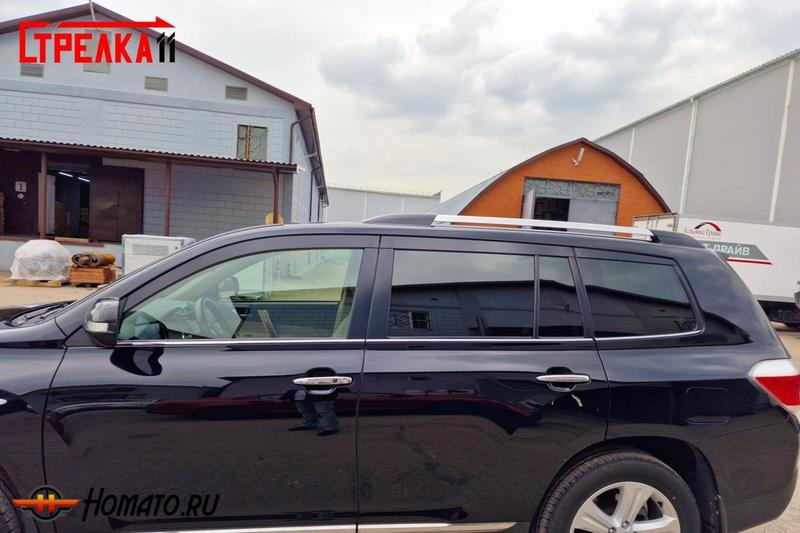 Дефлекторы Toyota Highlander 2010-2013 | премиум, плоские, 2D