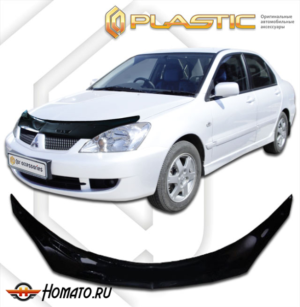 Дефлектор капота Mitsubishi Lancer 9 2005-2007 | exclusive, черный