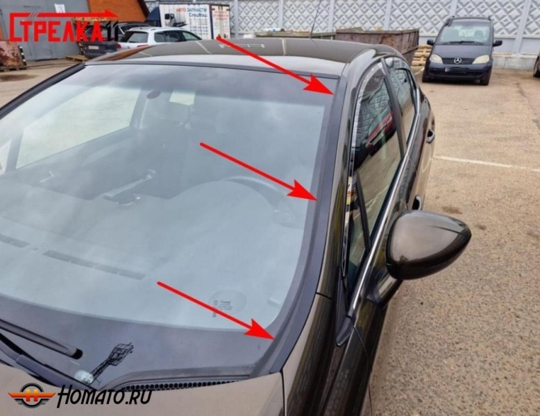 Премиум водостоки дефлекторы лобового стекла Ситроен С4 2011-2024