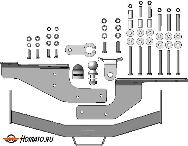 Фаркоп Haval H5 2020-2021 | шар FE - оцинкованный, нагрузка 100/2000 | MOTODOR | 93102-FE