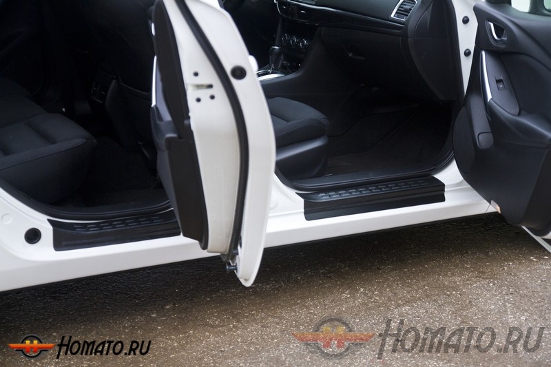 Накладки на внутренние пороги дверей Mazda 6 (GJ/GL) 2012+/2015+/2018+ | шагрень