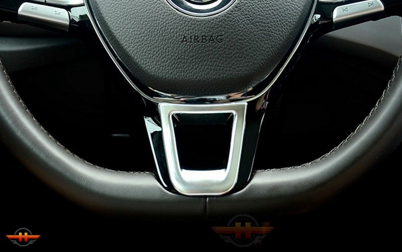 Накладка на руль для VW Passat (B8) 2015+ | 1 часть, Silver (ABS)