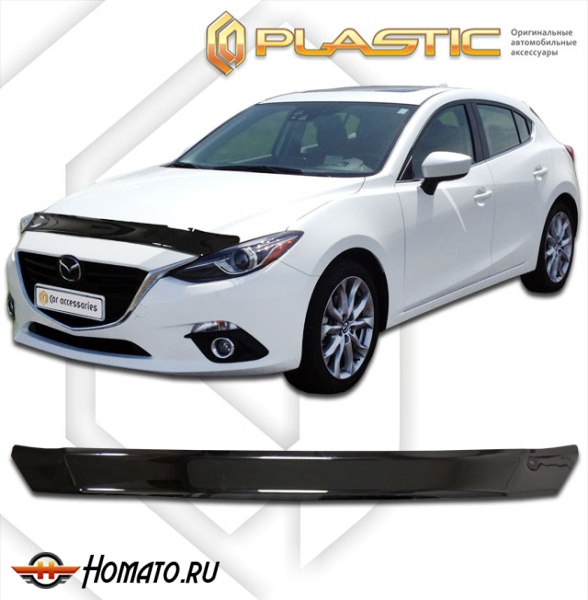 Дефлектор капота Mazda 3 седан 2013-2019 (BM) | черный