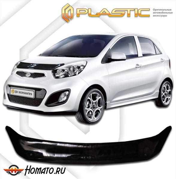Дефлектор капота Kia Picanto 2 2011-2017 (TA ) | черный
