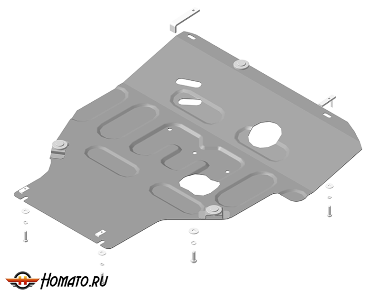 Защита картера Nissan Tiida 2006-2014 | двигатель + КПП, 2 мм, сталь | MOTODOR | 71427
