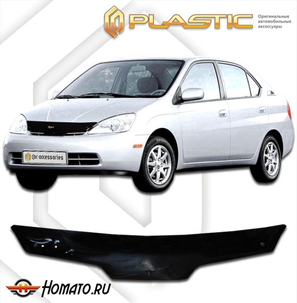 Дефлектор капота Toyota Prius 1 1997-2003 (NHW10, NHW11) | черный