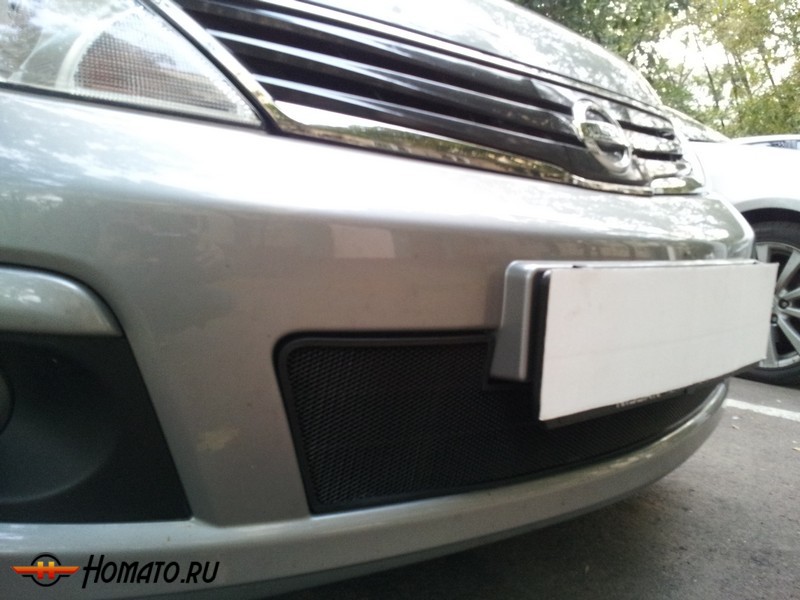 Защита радиатора для Nissan Tiida HB (2010-2014) рестайл | Стандарт