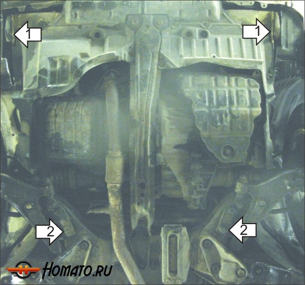 Защита картера Nissan Sunny 1990-1995 | двигатель + КПП, 2 мм, сталь | MOTODOR | 01401