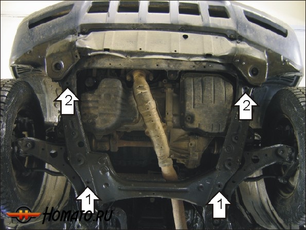 Защита картера Lexus RX 300 2003-2009 | двигатель + КПП, 2 мм, сталь | MOTODOR | 02539