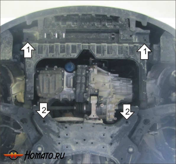 Защита картера Hyundai Solaris 2010-2014 | двигатель + КПП, 1,5 мм, сталь | АвтоСтандарт | 50901